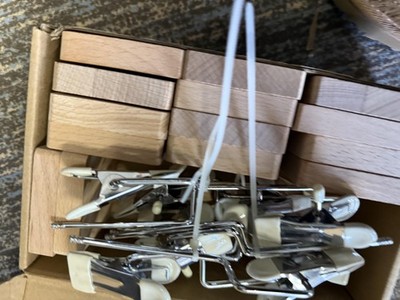 12 piece wooden table number holder wooden blocks and silver clips