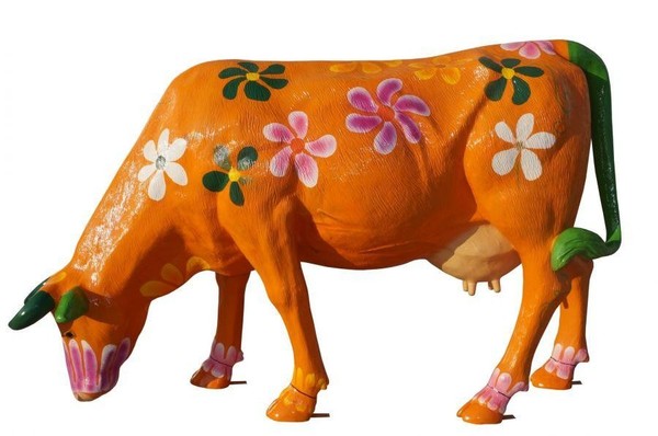 Design Figur Kuh Blumen Statue Skulptur Figuren Skulpturen Dekoration Abstrakt-image