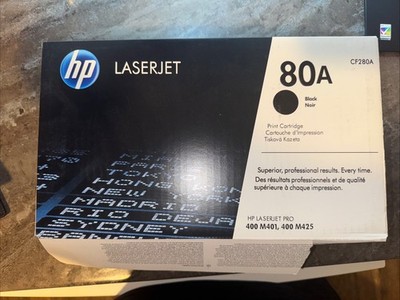 HP 80A LaserJet Toner Cartridge Black CF280A With Free Shipping (Damaged Box)