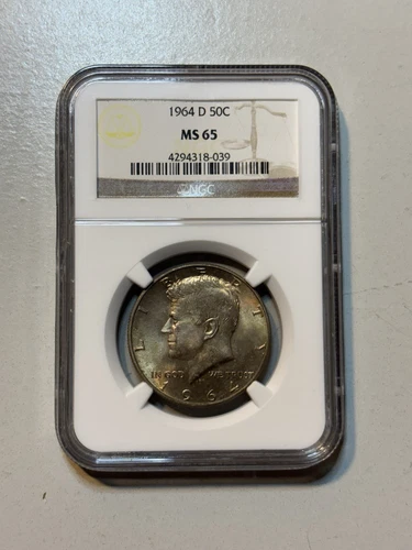 1964 D Kennedy Half Dollar NGC MS65 Toned