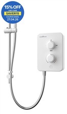 Gainsborough Slim Mono 9.5kW Electric Shower White 1 Spray Head Handset Bathroom