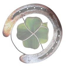 Four Leaf Clover Horseshoe Wall Decoration St. Patricks Day Metal Wall