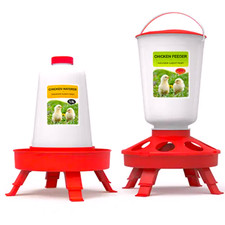 Chicken Poultry Feeder or Drinker 1.5kg 1.5l Dispenser Hen Foldable Legs Brooder