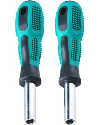 Bit Driver Handle,2 Pieces 1/4 inch Bit Driver Magnetic Screwdriver Bit Holder,6