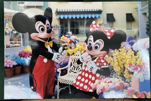 Vintage 1980s Disneyland Unposted Postcard Mickey And Minnie Mouse