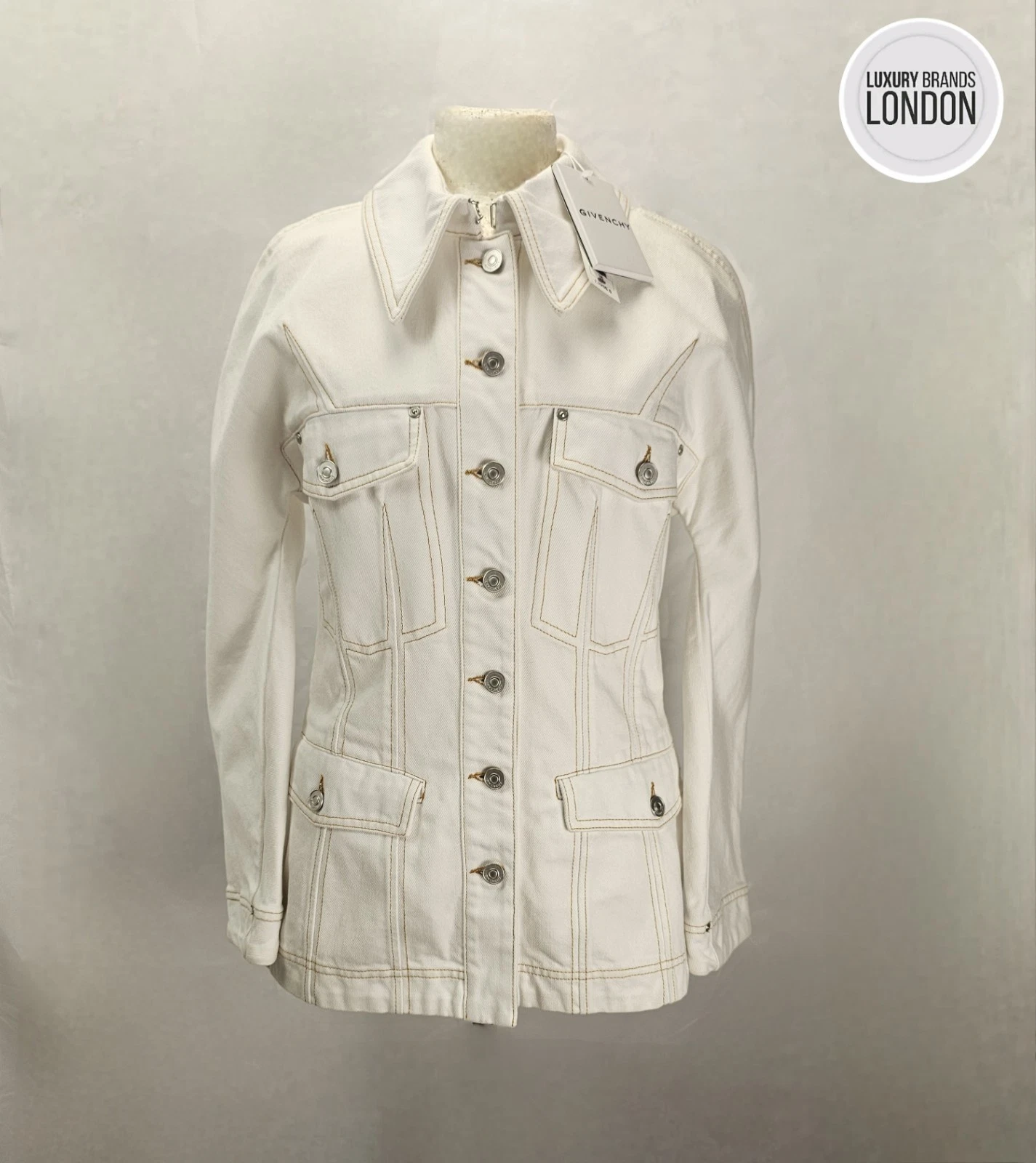 Givenchy — Givenchy Womens Denim Jacket White Medium - UK 10 Brand New Authentic RRP £1200