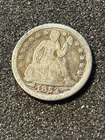 1853 Seated Liberty Dime Coin Arrows Date US Silver 90% Fair
