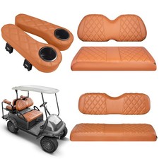 Golf Cart Seat Covers Kit for Club Car Precedent 1in Square Tube Brown Flip-Up