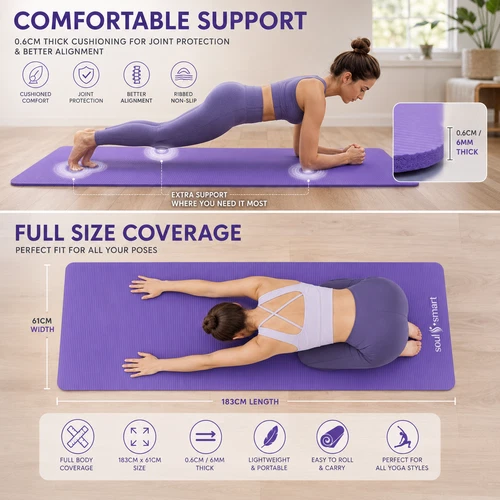 Purple anti-slip camping and exercise mat