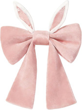 Easter Bunny Ears Bow Decoration for Door and Window, Pink, 27.55 X 19.68 Inches