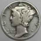 1931-P Mercury Dime - F (Lot#1)