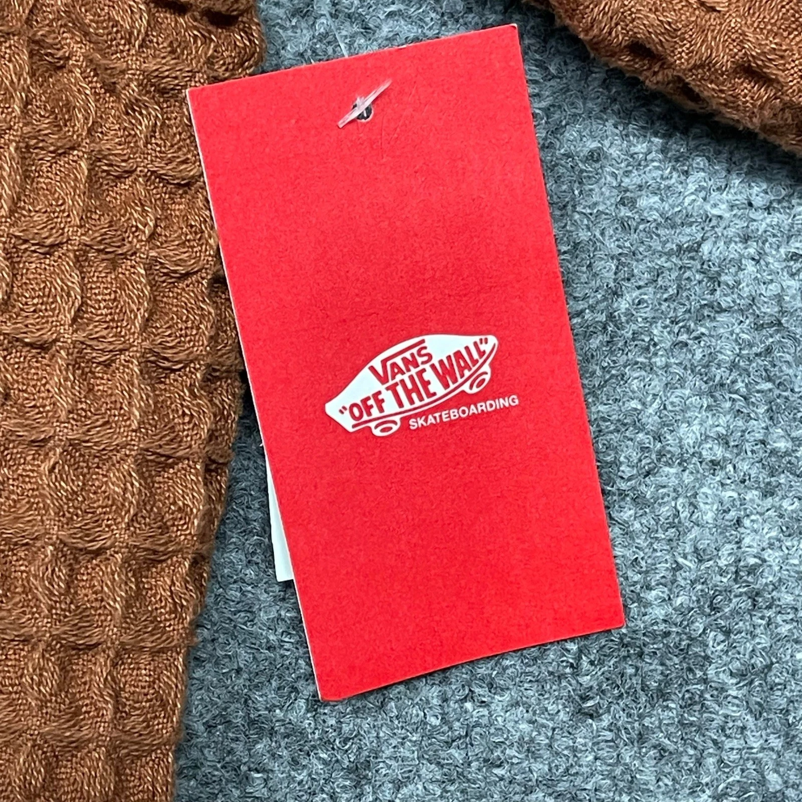 Vans Jacket Mens XL Rust Orange Waffle Full Zip Mesh Lined Skate Streetwear NEW - product detail image 4