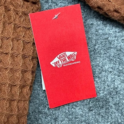 Vans Jacket Mens XL Rust Orange Waffle Full Zip Mesh Lined Skate Streetwear NEW image 4