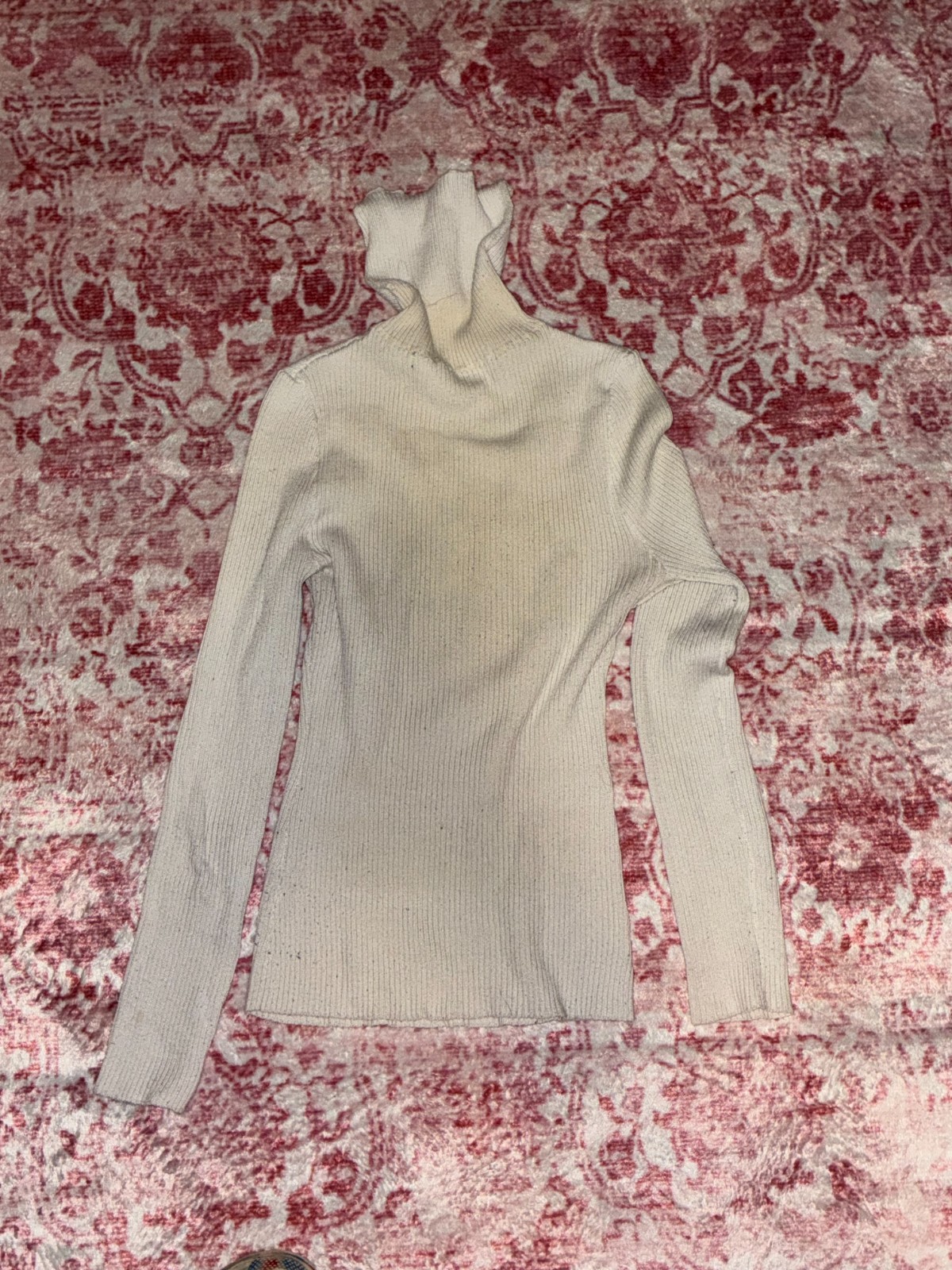 Medium White Turtle Neck- Solid Condition Cottom … - image 1