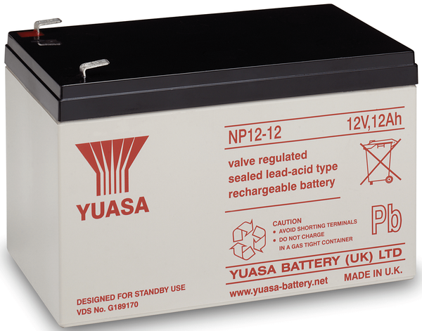 YUASA NP12-12 Batteria ermetica al piombo 12V 12Ah equivalente Fiamm FG21202