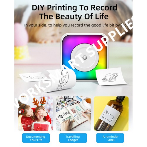 WorkSmart Supplies Mini Thermal Printer Multifunction Portable Sticker Maker - Picture 92 of 120