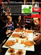 Advertising 0722 1971 Duralex 2000 St Gobain Art Table Color