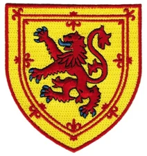 SCOTLAND PATCH embroidered COAT OF ARMS EMBLEM LION RAMPANT SCOTTISH FLAG SHIELD