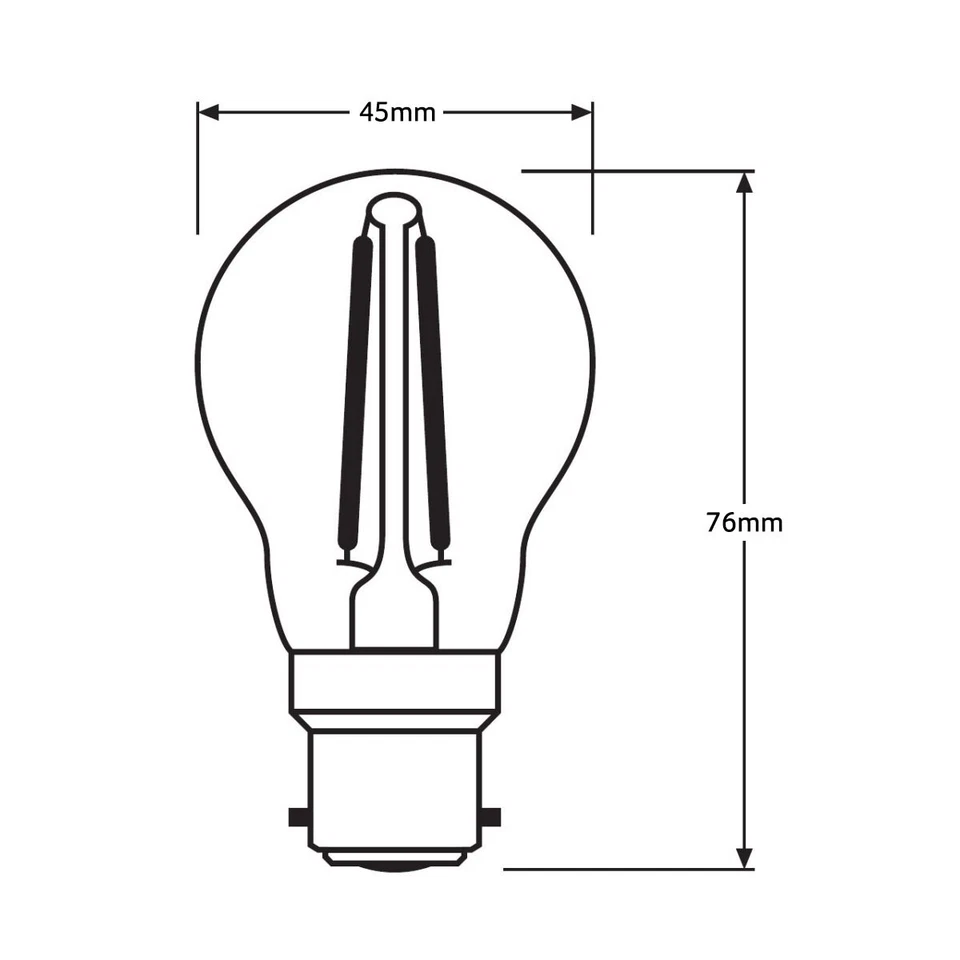 Osram LED Star 2.5w (25w) Clear Filament, Warm White, Bayonet/B22, Golfball Bulb - Image 3 of 4