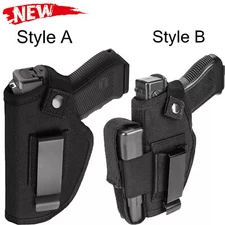 Ambidextrous Tactical IWB OWB Waist Belt Gun Holster Concealed Carry w/Mag Pouch