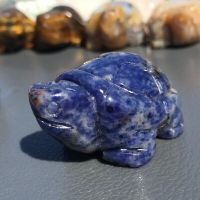 2pc Natural sodalite Quartz hand Carved Sea turtles crystal Reiki