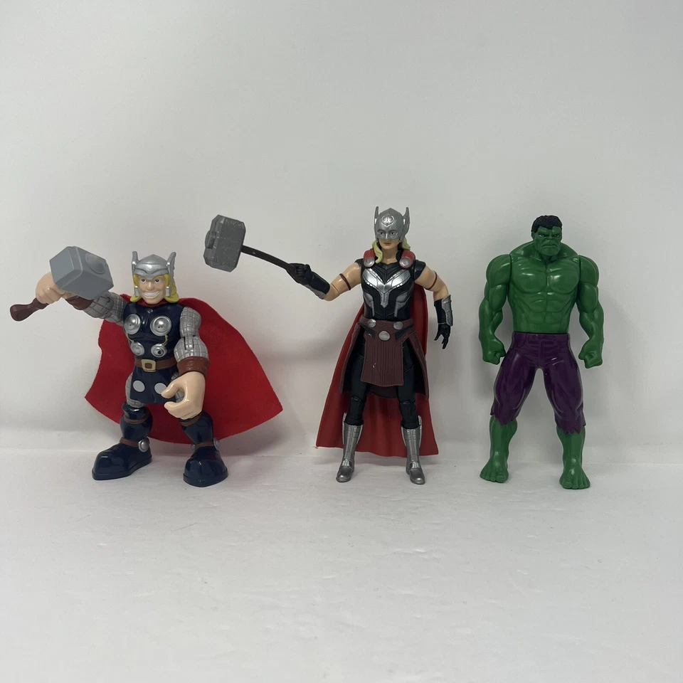 Лот из 12 фигурок героев Marvel Captain Hulk Thor Spiderman Panther Ironman Cable - Изображение 3 из 4