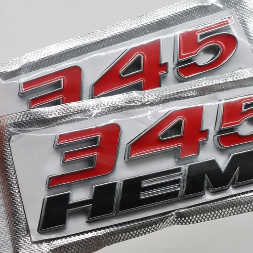 2 PIEZAS Apto para Challenger Durango 345HEMI Insignia Rojo Negro Metal Pegatinas Auto Pieza - Imagen 3 de 4
