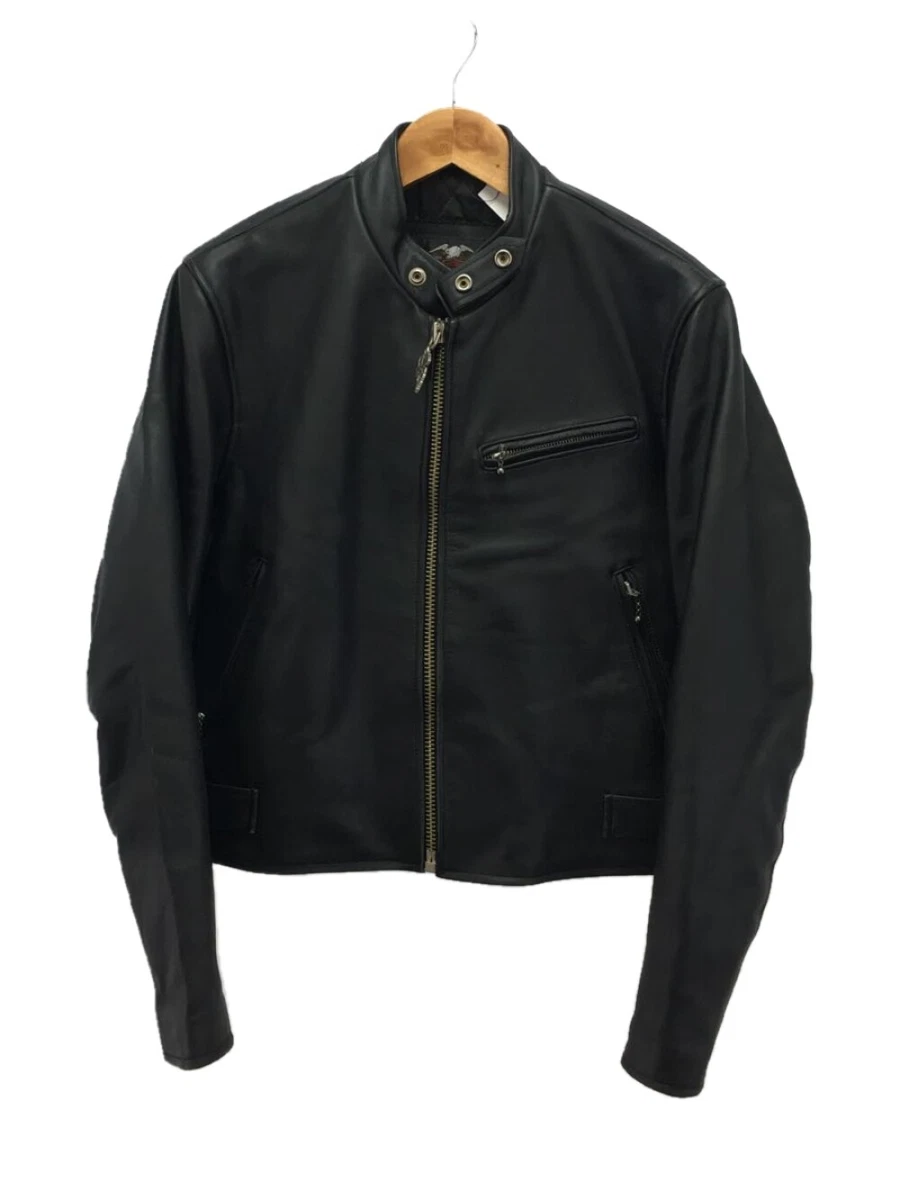 HARLEY DAVIDSON single riders jacket size M leather BLACK Biker Motorcycle Men