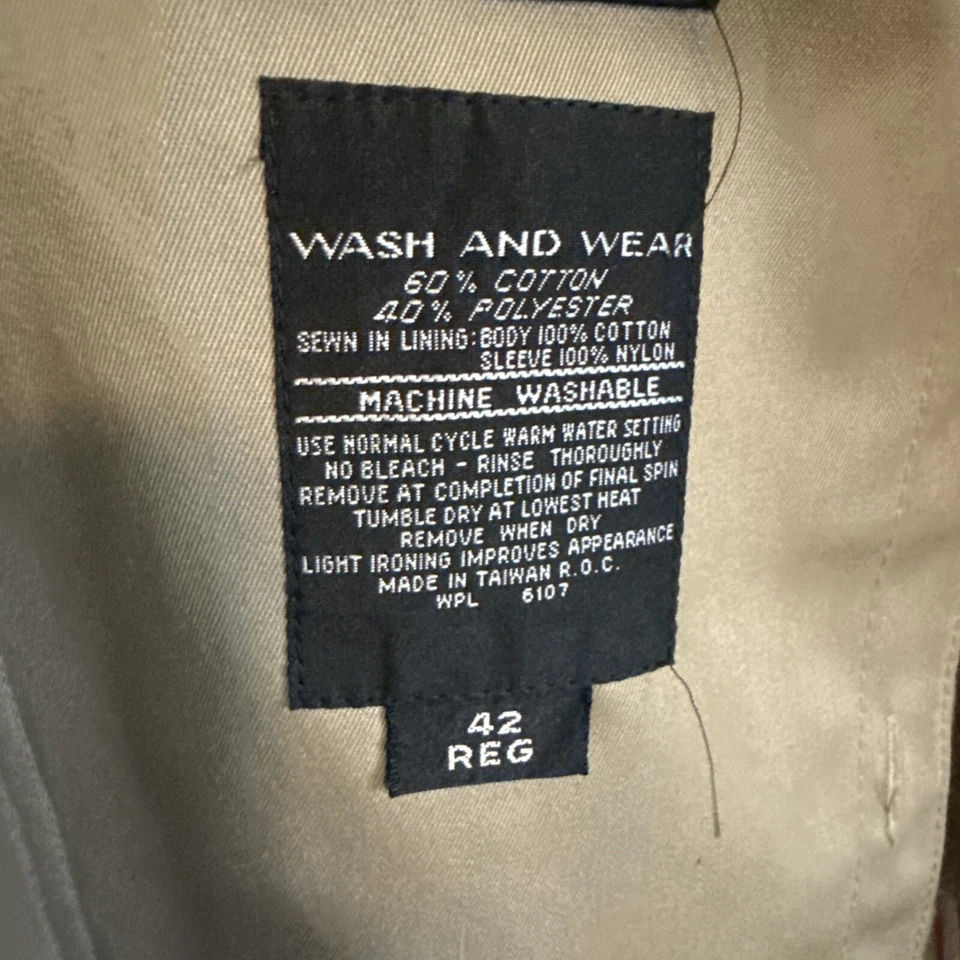 Gabardina de colección años 70 80 Oleg Cassini para hombre talla 42R lista para el clima forro con cremallera Foto 2 de 4