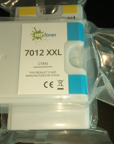 4x Tintenpatronen Epson WP-4535 E-7012 Cyan 7011 schwarz 7014 gelb Cartridge - Bild 3 von 3
