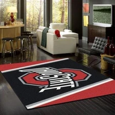 Ohio State Area Rug Football Living Room Carpet Home Rug Regtangle Carpet Floor