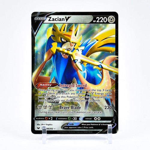 Zamazenta V 196/202 Sword & Shield NM Full Art Ultra Rare Pokemon