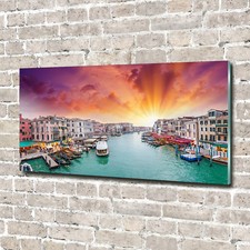 Quadro in vetro quadri da parete stampa su vetro 140x70 decorazione paesaggi Venezia