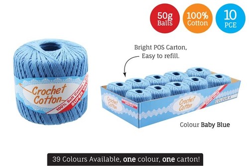 10x 50g 40+ colour Crochet Cotton Ball Knitting Yarn 100% Cotton Thread Hand - Picture 5 of 45