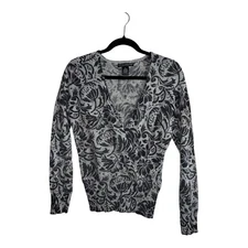 SARAH SPENCER Petite Lambswool Angora Rabbit Hair Knit Printed Wrap Sweater PL