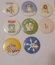 Vintage 8 Pc Boynton Holiday Pinbacks Christmas Valentines Day