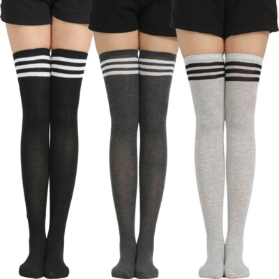 5 Pairs of Ladies Winter warm solid color dance socks over the knee socks