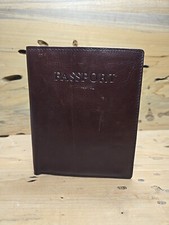Vintage Passport Ticket ID Wallet Brown Leather B552