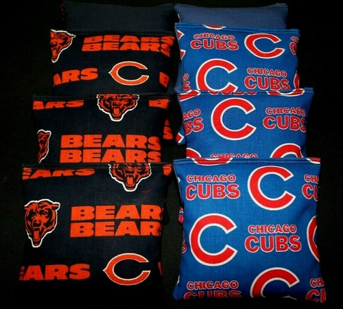 CHICAGO BEARS AND CUBS Cornhole Bags 8 ACA Regulation Corn Toss Baggo Bean Bags - Picture 2 of 2