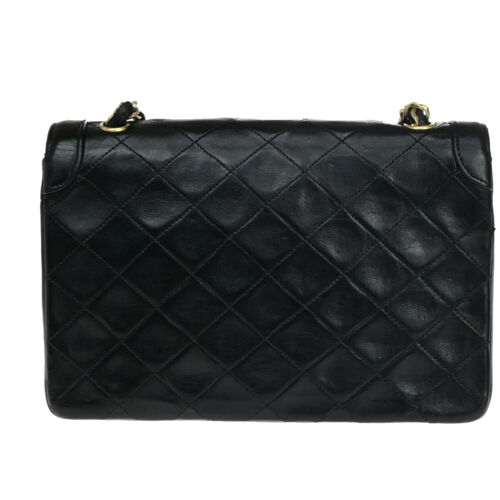 CHANEL CC Logo Matelasse Chain Shoulder Bag Leather GHW Black Vintage 645RK074 - Picture 3 of 18