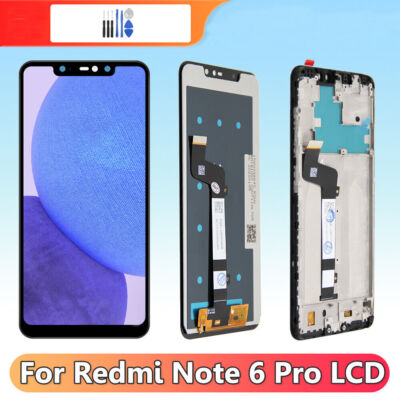 For Xiaomi Redmi Note 6 Pro LCD Display Touch Screen Digitizer Frame Replacement