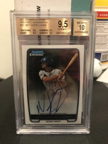 NICK CASTELLANOS 2012 BOWMAN CHROME PROSPECT AUTO RC BGS 9.5