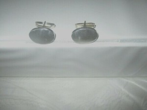 Men's Cuff Links SILVER, GRB 3 ALPACA, MEXICO, VINTAGE