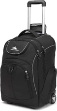 High Sierra Powerglide Wheeled Rolling Backpack Large 38L Black NEW