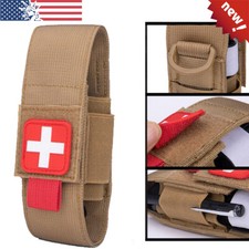 Tactical One Hand Tourniquet Kit Application First Aid Trauma Shears Molle Pouch