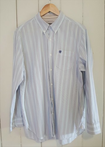 TIMBERLAND Size M Mens Long Sleeve Striped Button Up Shirt  - Picture 1 of 5