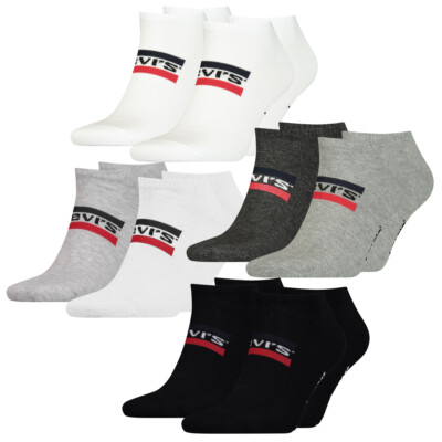 Levis Unisex Sneaker Sportsocken Low Cut Sportswear Logo 6er Multipack 35-46  
