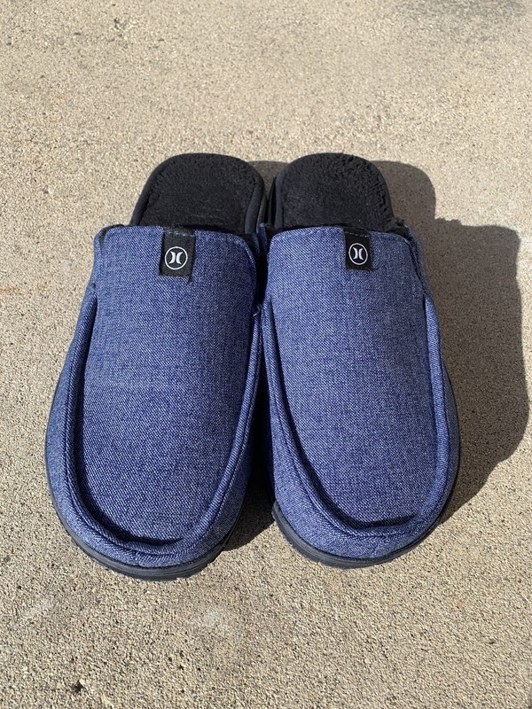 Hurley Relay Comfort Memory Foam Blue Black Slip On Slipper Men's Size L (10-11)