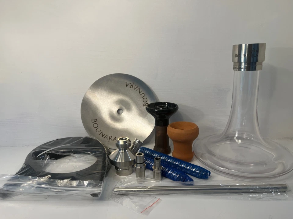 Cachimba Shisha. "Completo de acero inoxidable de alta resistencia + estuche, manguera única, 20"" de alto" Foto 2 de 4