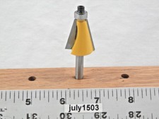 (1) NEW  Yonico 15° Chamfer Bevel Trim Carbide Tip Router Bit 3/8" Bearing y2